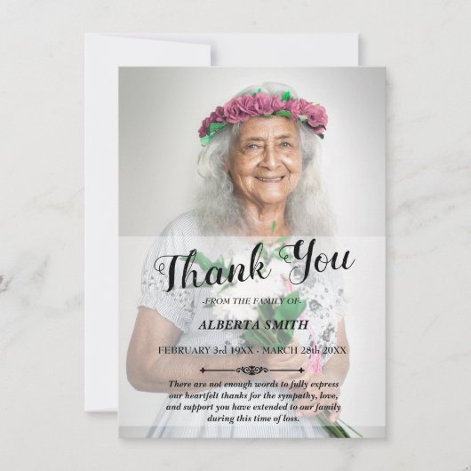 Carte de remerciements de sympathie (Devant)