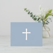 Carte de remerciements de sympathie bleu poussiére (Debout devant)