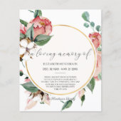 CARTE DE REMERCIEMENTS de sympathie BUDGET. Feuill (Devant)