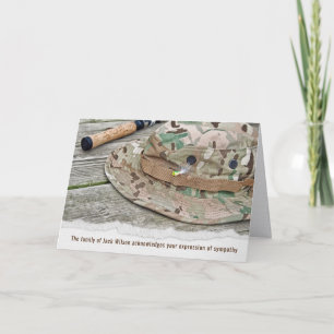 Carte de remerciements de sympathie Casquette de p