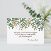 Carte de remerciements de sympathie d'auvent de (Debout devant)