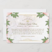 Carte de remerciements de sympathie de coeur de va (Dos)