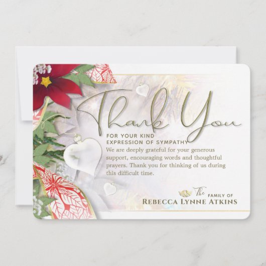 Carte de remerciements de sympathie de coeur de va (Devant)