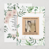 Carte de remerciements de sympathie de l'aquarelle (Devant / Derrière)