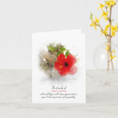 Carte de remerciements de sympathie de l'Hibiscus  (Fleur jaune)