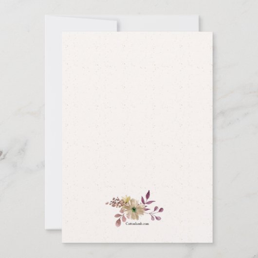 Carte de remerciements de sympathie d'expression (Dos)