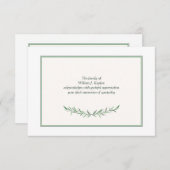 Carte de remerciements de sympathie d'expression (Devant / Derrière)