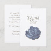 Carte de remerciements de Sympathie du Rose bleu v (Devant / Derrière)