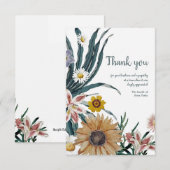 Carte de remerciements de sympathie florale (Devant / Derrière)