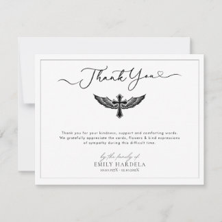 Carte de remerciements de Sympathie Florale Bleu d