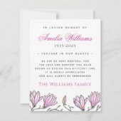 Carte de remerciements de sympathie funéraire à la (Devant)