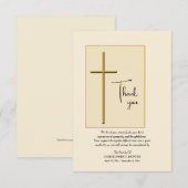 Carte de remerciements de sympathie Gold Cross (Devant / Derrière)