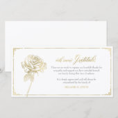 Carte de remerciements de sympathie, mémorial, or (Devant / Derrière)