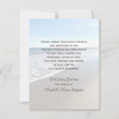 Carte de remerciements de Sympathie Ocean View (Dos)