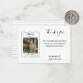 Carte de remerciements de Sympathie photo simple f (Devant/Arrière en situation)