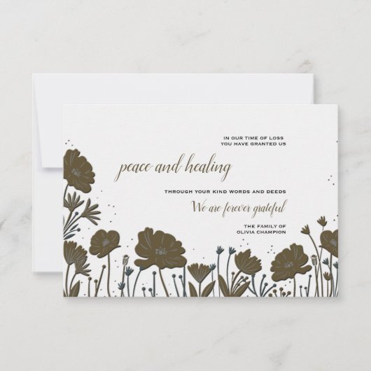 Carte de remerciements de sympathie pour la puissa (Devant)