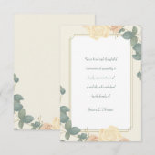 Carte de remerciements de sympathie pour les roses (Devant / Derrière)