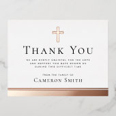 carte de remerciements de sympathie pour l'or rose (Recto)