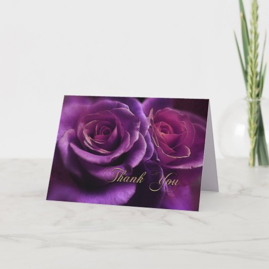 Carte de remerciements de sympathie Rose violette (Devant)