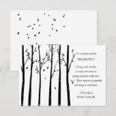 Carte de remerciements de Sympathie Silhouette Arb (Devant / Derrière)