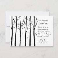 Carte de remerciements de Sympathie Silhouette Arb