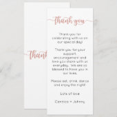 Carte de remerciements de table, Carte de réglage (Devant / Derrière)