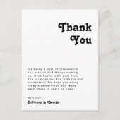 Carte de remerciements de table de lettres rétro m (Devant)