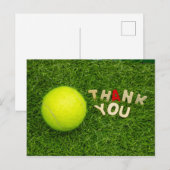 Carte de remerciements de tennis avec balle de ten (Devant / Derrière)