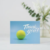 Carte de remerciements de tennis avec balle en ble (Debout devant)