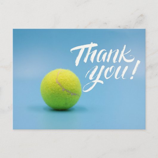 Carte de remerciements de tennis avec balle en ble (Devant)