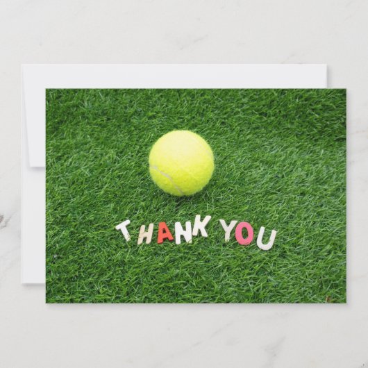 Carte de remerciements de tennis avec balle en ver (Devant)