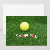 Carte de remerciements de tennis avec balle en ver (Devant / Derrière)