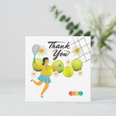 Carte de remerciements de tennis avec le joueur ti (Debout devant)
