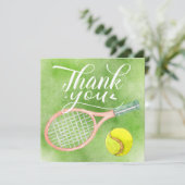 Carte de remerciements de tennis et aquarelle de b (Debout devant)