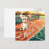 Carte de remerciements de tennis et aquarelle de b (Devant / Derrière)