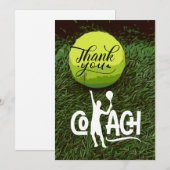 Carte de remerciements de tennis pour entraîneur d (Devant / Derrière)