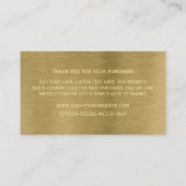 Carte de remerciements de texture métal or Faux (Dos)