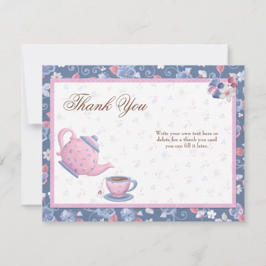 Carte de remerciements de thé de Fête de la mariée (Devant)