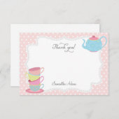 Carte de remerciements de thé (rose) (Devant / Derrière)