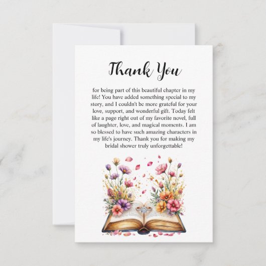 Carte de remerciements de thème Livre et Anneau (Devant)