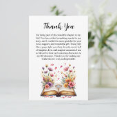 Carte de remerciements de thème Livre et Anneau (Debout devant)