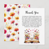 Carte de remerciements de thème Livre et Anneau (Devant / Derrière)