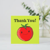 Carte de remerciements de tomate caricature mignon (Debout devant)