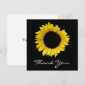 Carte de remerciements de tournesol (Devant / Derrière)