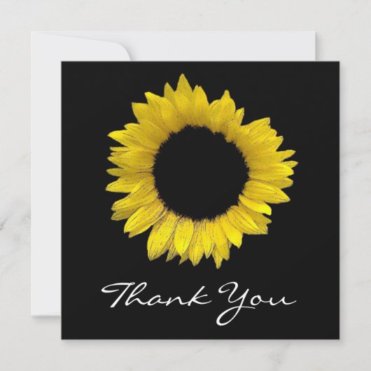 Carte de remerciements de tournesol (Devant)