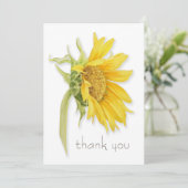 Carte de remerciements de tournesol d'aquarelle (Debout devant)