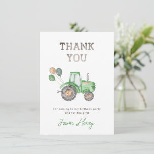 Carte de remerciements de tracteur   Merci tracteu