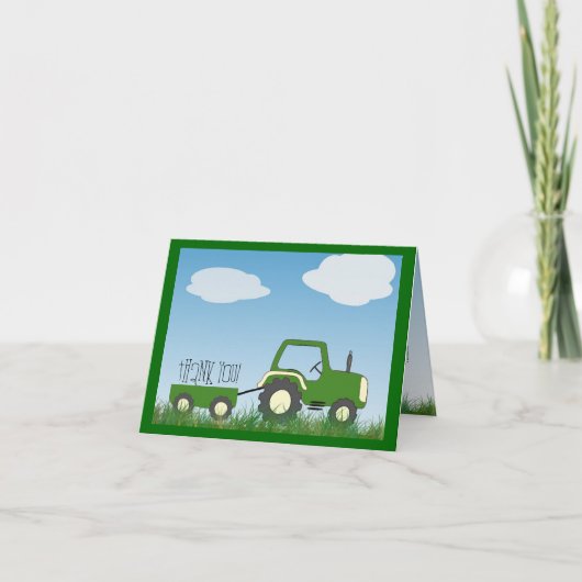 Carte de remerciements de tracteur — mignon aussi  (Devant)
