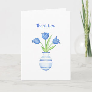 Carte de remerciements de tulipes bleues