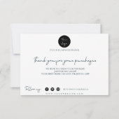 Carte de remerciements de typographie (Dos)